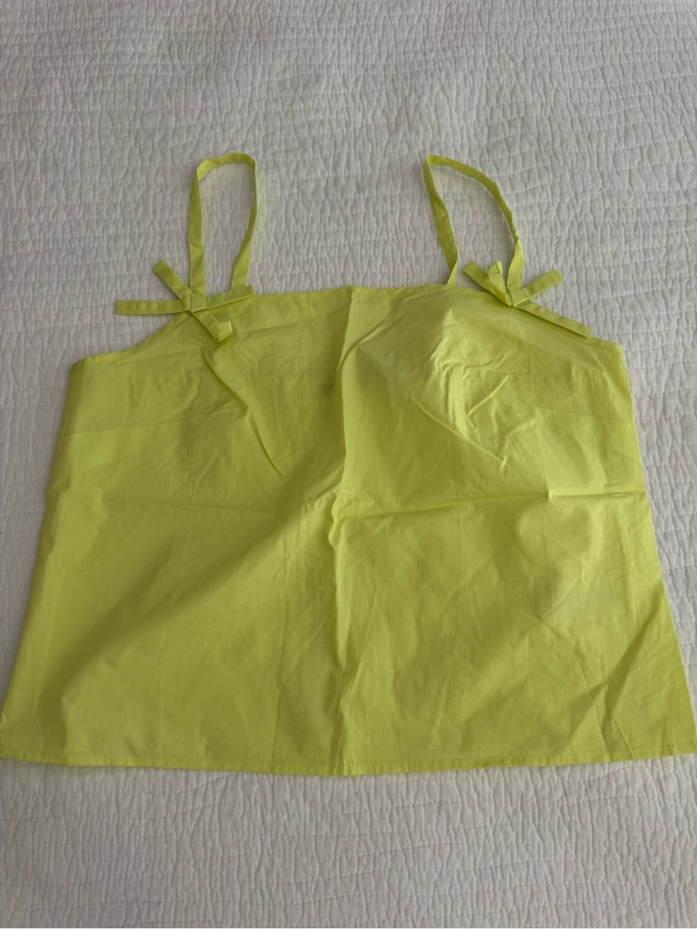 J. Crew Lime Tie-Shoulder Cotton Cami